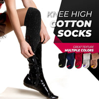 Lovely Annie Big Girls Women's 3 Pairs Cute High Knee Cotton Socks, Cozy Fluffy Fancy with a Wide Color and Size Range Size 6-9 L158212-3p(BlkGreyCof)