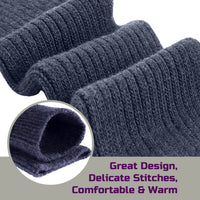 Lovely Annie Big Girl's & Women's 3 Pairs Exceptional Non Slip, Cozy and Cool Knee High Wool Socks ABGFS05 Size 6-9 (Black, Beige, Navy)