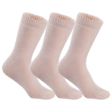 Men's 4 Pairs High Performance Wool Socks, Breathable & Lightweight Moisture Wicking Crew Socks for Hiking and Running LK0602 Size 6-9 (Beige)