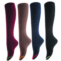 Women's 4 Pairs Truly Beautiful Comfortable Durable Soft Knee High Cotton Boot Socks M158212 Size 6-9(4 Color w/o Grey)