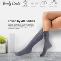 Lovely Annie Women's 3 Pairs Exceptional Non Slip, Cozy and Cool Knee High Wool Socks AFS05 Size 6-9 (Black, Khaki, Grey)