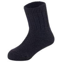 6 Pairs Children's Durable, Stretchable, Thick & Warm Wool Crew Socks. Perfect as Winter Snow Sock and All Seasons FS01 6P Size 0Y-2Y(Black)