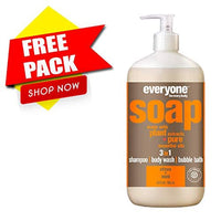 Liquid Hand Soap Refill, 1 Pack Basil, 1 Pack Geranium, 33 OZ each include 1, 32 OZ Bottle of Bath & Shower Gel Soap, Citrus/Mint