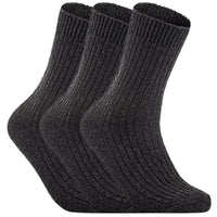 Lovely Annie 3 Pairs High-Performance Men's Wool Crew Socks Moisture Wicking Socks Perfect for Athletic Biking on Winter & Cold Weather Size 6-9(Dark Gray)