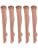 Lovely Annie Big Girl's Women's 5 Pairs Incredible Durable Super Soft Unique Over Knee High Thigh High Cotton Socks Size 6-9 A1023(Khaki)
