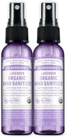 Dr. Bronner's - Organic Hand Sanitizer Spray (Lavender, 2 ounce, 2-Pack) - Simple and Effective Formula, Cleanses & Sanitizes, No Harsh Chemicals, Moisturizes and Cleans Hands