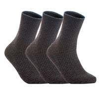 The Most Gorgeous Women's 3 Pairs Wool Crew Socks Soft, Strong and Super Comfortable With Unique Designs HR1612 One Size (Dark Grey)