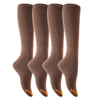 Women's 4 Pairs Truly Beautiful Comfortable Durable Soft Knee High Cotton Boot Socks M158212 Size 6-9(Coffee)