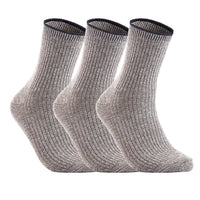 The Most Gorgeous Women's 3 Pairs Wool Crew Socks Soft, Strong and Super Comfortable With Unique Designs HR1612 One Size (Grey)