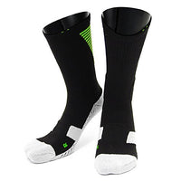 Lovely Annie Big Boy's 1 Pair High Crew Athletic Sports Socks Size L/XL XL0028-05(Black w/Green Strip)