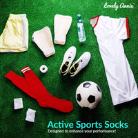 Lovely Annie 1 Pair Ultra Comfortable Girls Knee High Sports Socks Perfect as Activewear as Soccer, Football, and Other Sports XL002 Size S Red