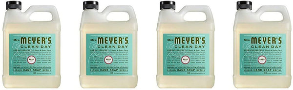 Mrs. Meyers Liquid Hand Soap Refill, Basil Scent, 33 Oz (5 Refills)