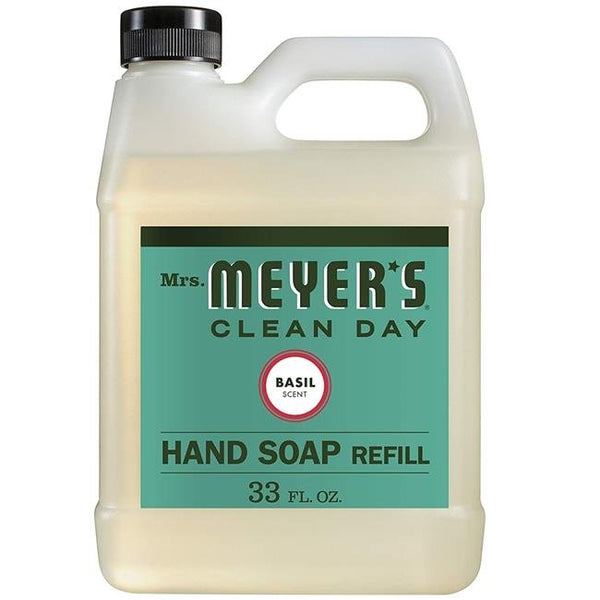 Mrs. Meyers MM-BASILREFILL Clean Day Liquid Hand Soap Refill - Cruelty Free & Biodegradable Formula - Basil Scent - 33 oz
