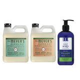 Liquid Hand Soap Refill, 1 Pack Basil, 1 Pack Geranium, 33 OZ each include 1, 12 OZ Bottle of Hand Soap Peppermint & Tea Tree