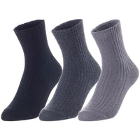 Lovely Annie Unisex Children's 3 Pairs Thick & Warm, Comfy, Durable Wool Crew Socks. Perfect as Winter Snow Sock and All Seasons LK08 Size 9Y-11Y (Assorted)