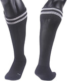 Lovely Annie Unisex Children 2 Pairs Knee High Sports Socks for Baseball/Soccer/Lacrosse 003 XS(Black)