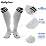 Lovely Annie 1 Pair Boys Knee High Sports Socks Lightweight & Breathable Socks - Ultra Comfortable & Durable Long Socks XL002 Size XS White