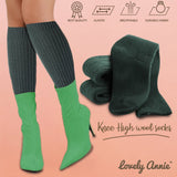 Lovely Annie Women's 4 Pairs Knee High Wool Socks | Comfy, Cozy and Fancy Leg Warmer Stockings AFS05 Size 6-9(Black,Grey,Beige,Navy)