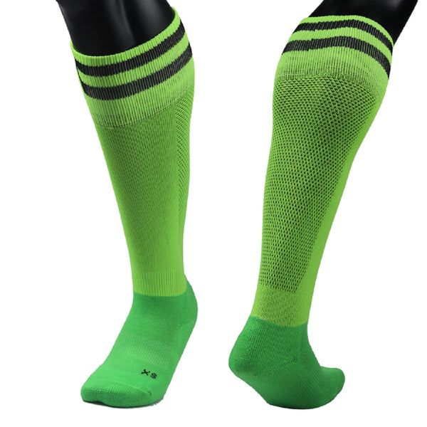 Lovely Annie 1 Pair Ultra Comfortable Girls Knee High Sports Socks Perfect as Activewear as Soccer, Football, and Other Sports XL003 XS(Green)