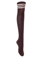 Women's 4 Pairs Thigh High Socks Over the Knee High Leg Wamers Girls Winter Warm Crochet Socks(Coffee) 4p1c3