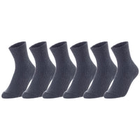 Lovely Annie Unisex Children's 6 Pairs Thick & Warm, Comfy, Durable Wool Crew Socks. Perfect as Winter Snow Sock and All Seasons LK08 Size 11Y-15Y (Dark Grey)