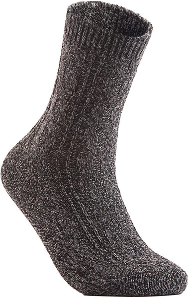 The Most Gorgeous Women's 1 Pair Wool Crew Socks Soft, Strong and Super Comfortable With Unique Designs AHR1613 One Size (Dark Grey)