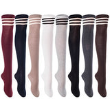 Big Girls' Women's 4 Pairs Over Knee High Thigh High Cotton Socks LABG1022 Size 6-9