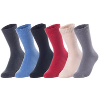 Lovely Annie Perfect Fit, and Cozy Men's 4 Pairs Wool Blend Crew Socks For Healthy Feet With A Wide WD Plain Size 6-9(Assorted)