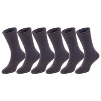 6 Pairs Children's Wool Crew Socks for Boys and Girls. Durable, Stretchable, Thick & Warm Sweat Resistant Kid Socks LK0601 Size 12M-24M (Coffee)