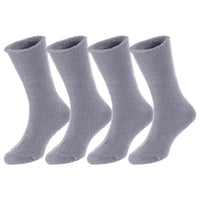 4 Pairs Children's Wool Socks for Boys and Girls. Durable, Sweat Resistant Colored Crew Socks Perfect for All Season LK0601 Size 0M-6M (Grey)