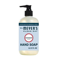 Mrs. Meyer's Clean Day Liquid Hand Soap, Cruelty Free & Biodegradable Hand Wash Made with Essential Oils, Snowdrop Scent, 12.5 Oz Bottle, 12.5 Fl Oz