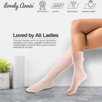 Lovely Annie Big Girl's & Women's 3 Pairs Exceptional Non Slip, Cozy and Cool Knee High Wool Socks ABGFS05 Size 6-9 (Black, Beige, Navy)