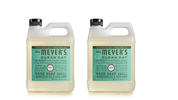 Mrs. Meyers Liquid Hand Soap Refill, Basil Scent, 33 Oz (2 Refills)