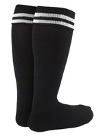 Lovely Annie 1 Pair Boys Knee High Sports Socks Lightweight & Breathable Socks - Ultra Comfortable & Durable Long Socks XL002 Size S Black