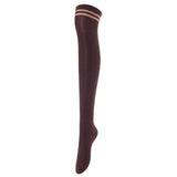 Lovely Annie Big Girl's Women's 3 Pairs Incredible Durable Super Soft Unique Over Knee High Thigh High Cotton Socks Size 6-9 A1023(DG,Coffee,Khaki)