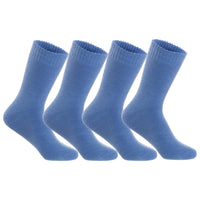 4 Pairs of The Most Gorgeous Women's Wool Crew Socks. Soft, Strong, Super Comfortable with Unique Designs LK0602 Size 6-9 (Blue)