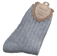 Lovely Annie 4 Pairs Women's Girls' Wool Socks Stripped 5 Colors Size 7-9(Gray)