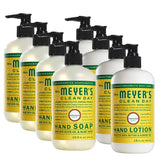 Mrs. Meyers Clean Day, 4 Packs Liquid Hand Soap 12.5 OZ, 4 Packs Hand Lotion 12 OZ, Honey Suckle, 8-Packs