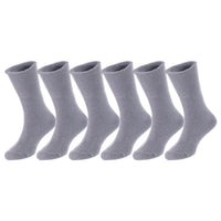 6 Pairs Children's Wool Crew Socks for Boys and Girls. Durable, Stretchable, Thick & Warm Sweat Resistant Kid Socks LK0601 Size 12M-24M (Grey)