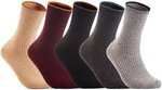 The Most Gorgeous Women's 3 Pairs Wool Crew Socks Soft, Strong and Super Comfortable With Unique Designs HR1612 One Size (Random Color)