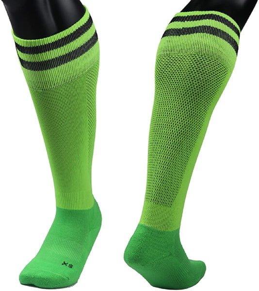 Lovely Annie Women's 2 Pairs Knee High Sports Socks for Baseball/Soccer/Lacrosse 003 M(Green)