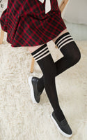 Incredible Women's 4 Pairs Thigh High Cotton Socks Unique, Durable And Super Soft For Everyday Relaxed Feet LA1022 One Size (Black)