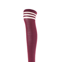 Lovely Annie Big Girl's Women's 3 Pairs Incredible Durable Super Soft Unique Over Knee High Thigh High Cotton Socks Size 6-9 A1022(Wine)