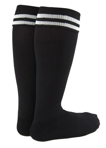 Lovely Annie 1 Pair Ultra Comfortable Girls Knee High Sports Socks Perfect as Activewear as Soccer, Football, and Other Sports XL002 Size XXS Black