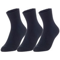 Lovely Annie Unisex Children's 3 Pairs Thick & Warm, Comfy, Durable Wool Crew Socks. Perfect as Winter Snow Sock and All Seasons LK08 Size 0Y-2Y (Black)