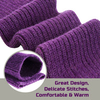 Lovely Annie Big Girl's & Women's 3 Pairs Exceptional Non Slip, Cozy and Cool Knee High Wool Socks ABGFS05 Size 6-9 (Grey, Purple, Navy)