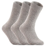 Lovely Annie 3 Pairs High-Performance Men's Wool Crew Socks Moisture Wicking Socks Perfect for Athletic Biking on Winter & Cold Weather Size 6-9(Light Gray)