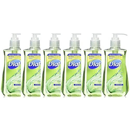 Dial Antibacterial Liquid Hand Soap, Soothing Aloe, 7.5 Ounce (Pack of 6)