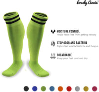 Lovely Annie Women's 2 Pairs Knee High Sports Socks for Baseball/Soccer/Lacrosse 003 M(Green)