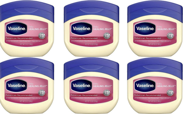 Extra Hydrating Baby Petroleum Jelly for Chafed Skin and Rash Treatment - Ideal for Use on Skin as Barrier to Protect Minor Cuts, Burns and Scrapes- Non Comedogenic - 13 OZ Per Pack, Pack of 6